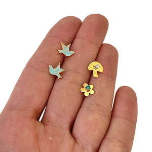 Mushroom/Dove/Flower Earrings