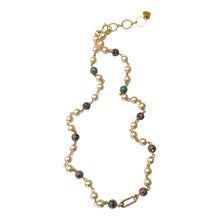 Load image into Gallery viewer, Charm Holder Necklace Base - Cloisonné Faux Pearl 8mm
