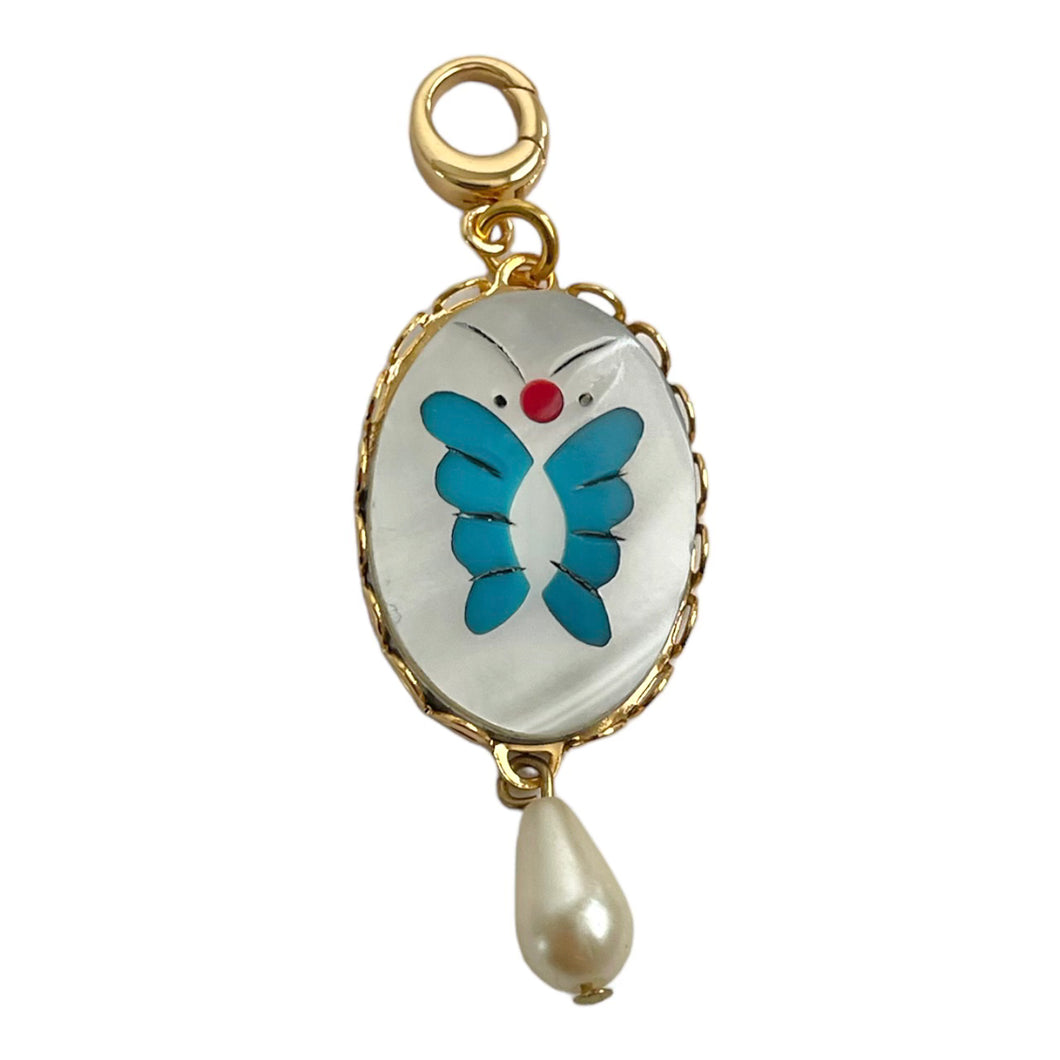 Limited Edition Clip-Anywhere Charm - Blue Butterfly + Pearl