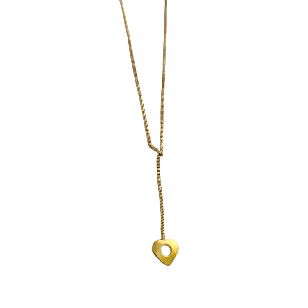 Open Heart Lariat Necklace