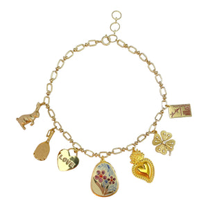 Gold Chunky Custom Charm Necklace