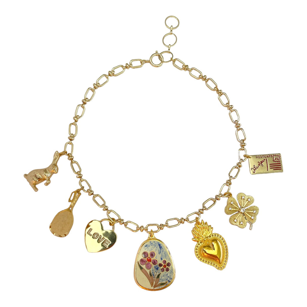 Gold Chunky Custom Charm Necklace