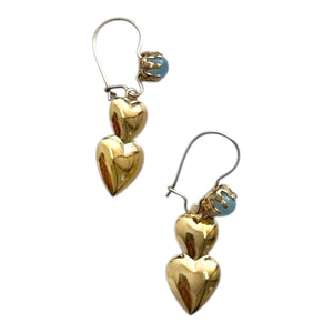 Frosted Double Heart Earrings
