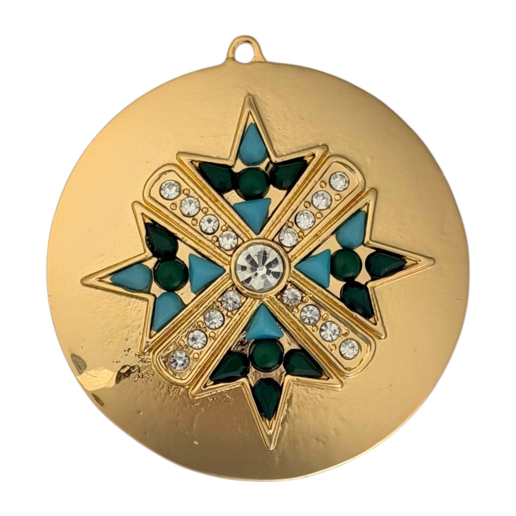 Single Charm - Blue/Pavé Medallion