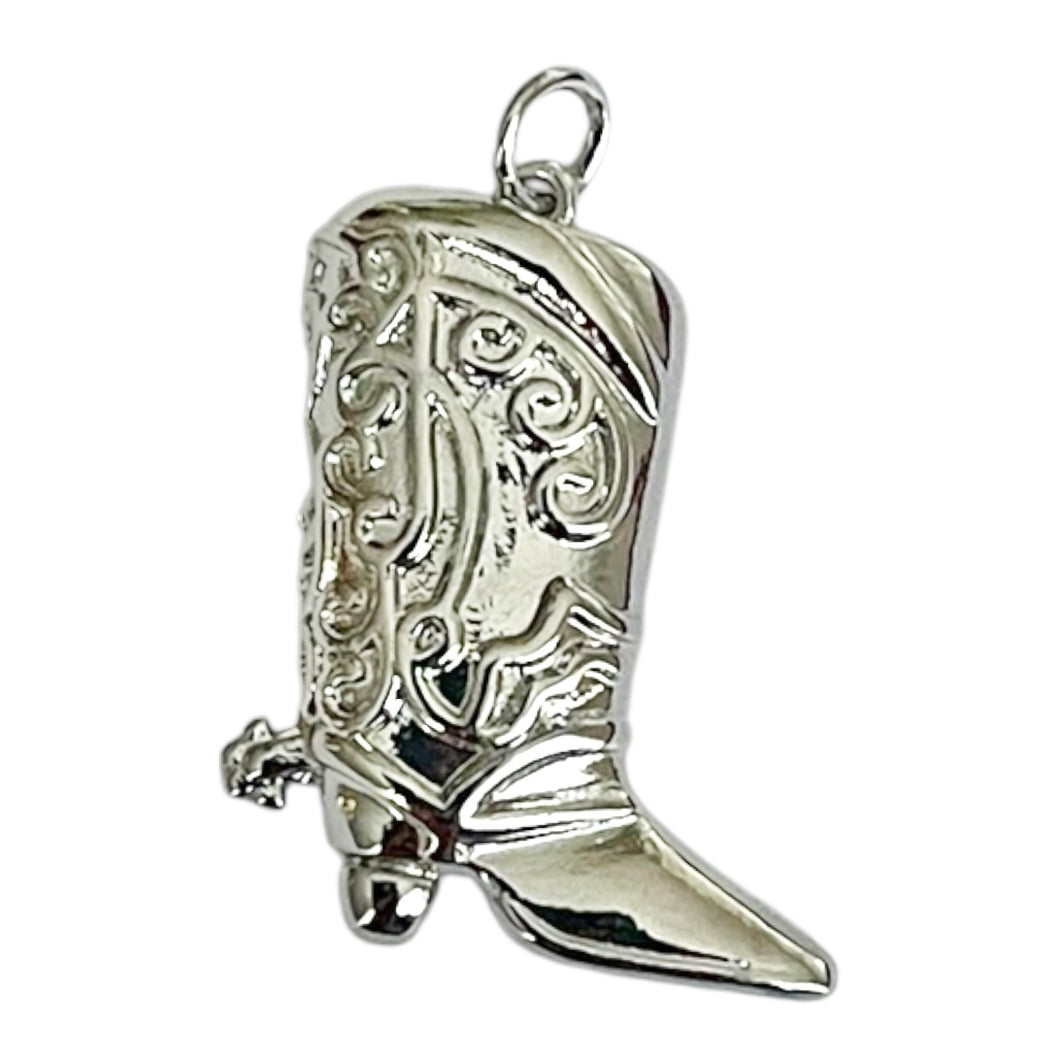 Single Charm - Silver Cowboy Boot