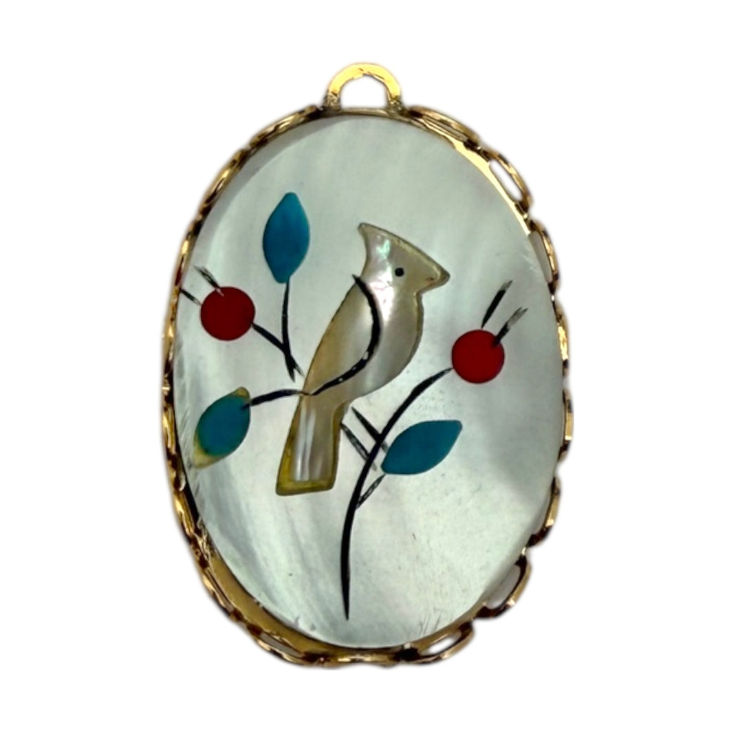 Single Charm - Mother of Pearl Bird (L)