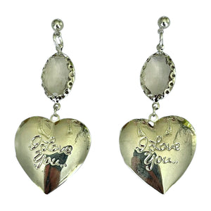 Silver ILY Crystal Earrings