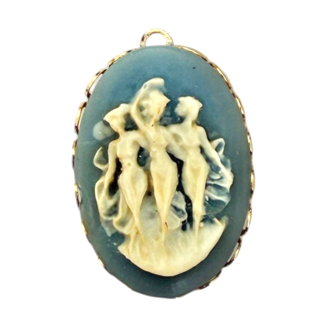 Single Charm - Dancing Ladies Cameo Blue