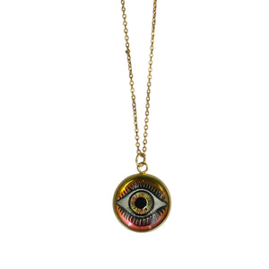 Pink/Yellow Eye Necklace