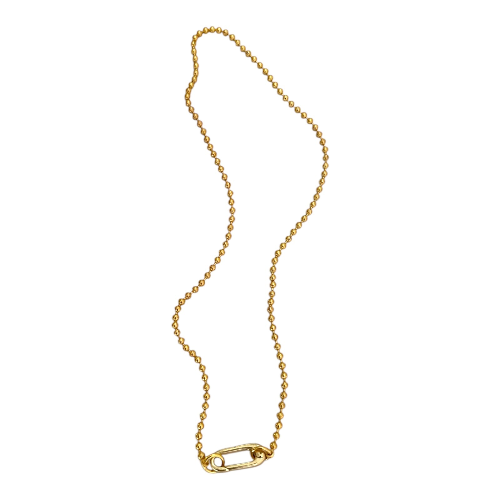 ★VINTAGE HOLLYWOOD★ Basic Ball Chain Necklace Monet Matt Gold Ball Chain Vintage Necklace – 24 Wishes
