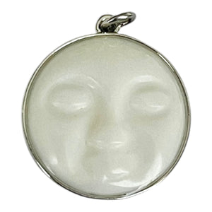 Single Charm - Silver Moon Face