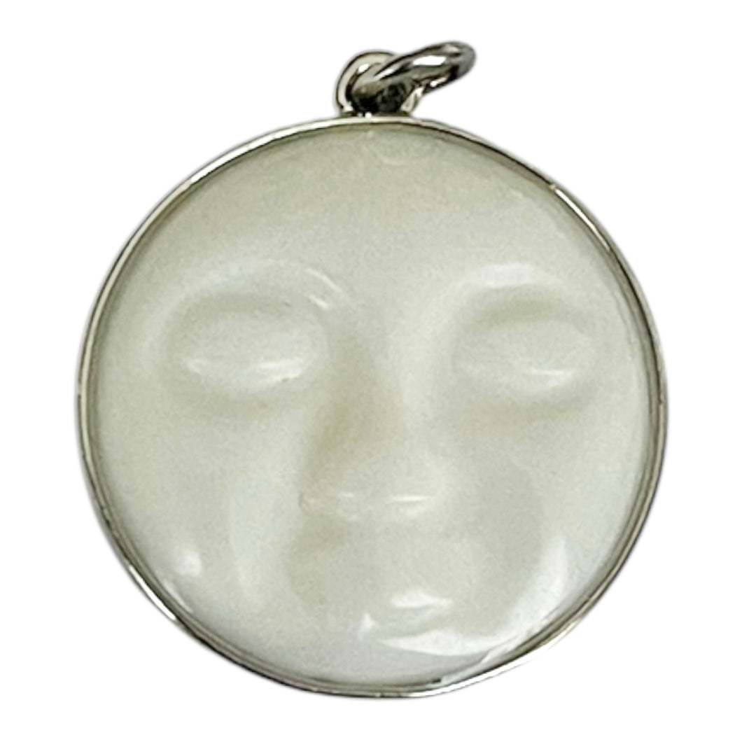 Single Charm - Silver Moon Face
