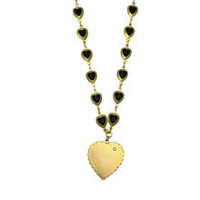 Load image into Gallery viewer, Black Hearts Necklace
