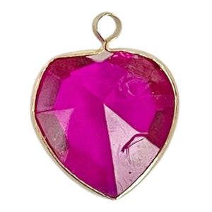 Single Charm - Fuschia Channel Heart