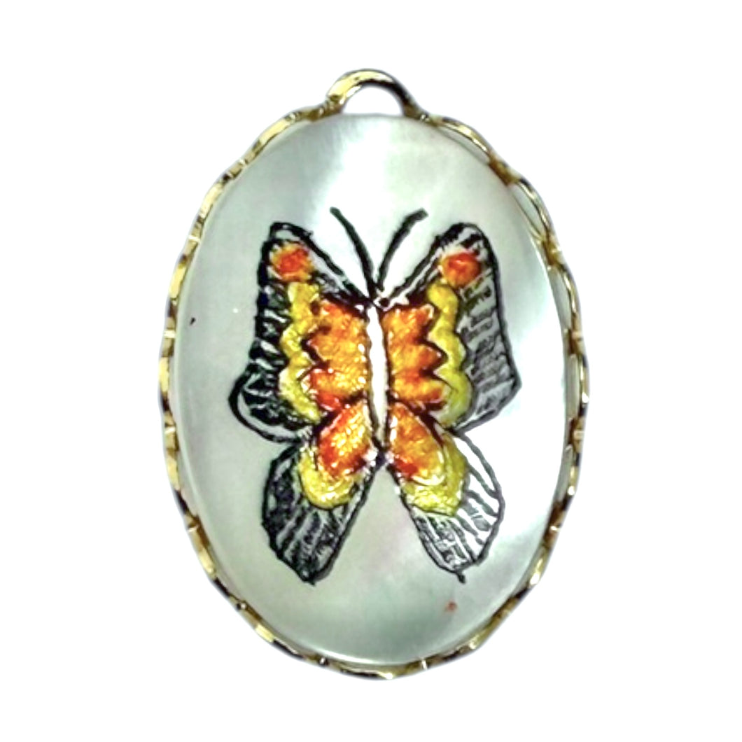 Single Charm - Mother of Pearl Butterfly Sketch (Sm)