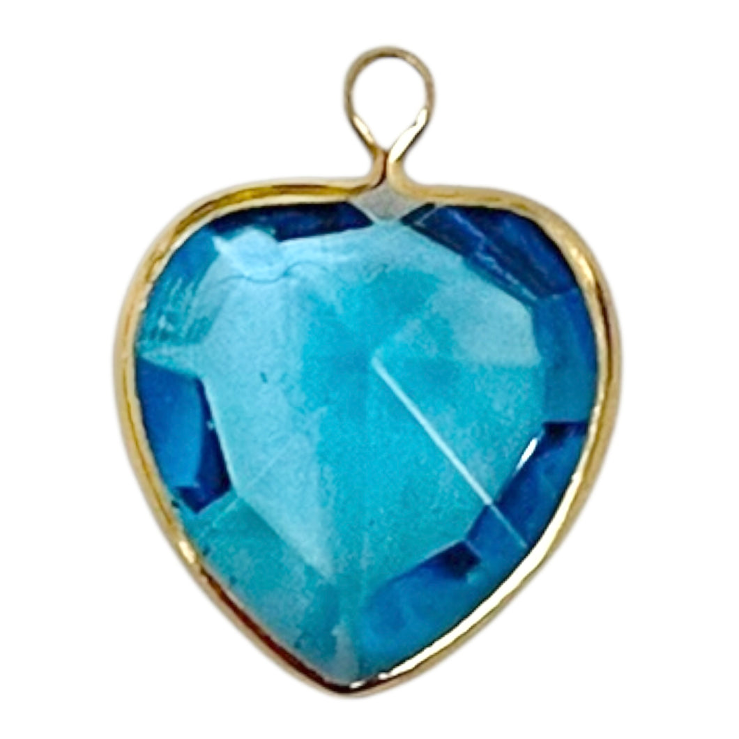 Single Charm - Blue Channel Heart