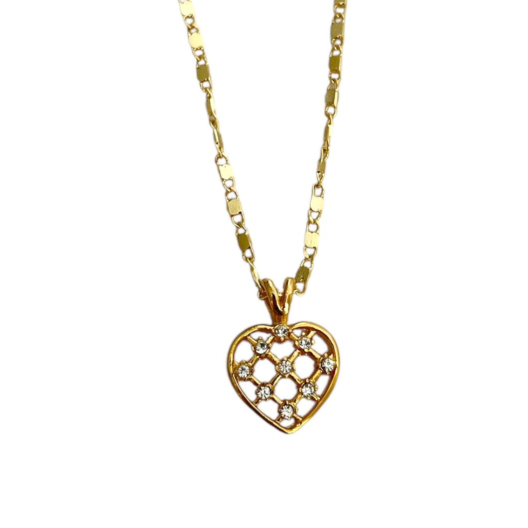 Woven Crystal Heart Necklace