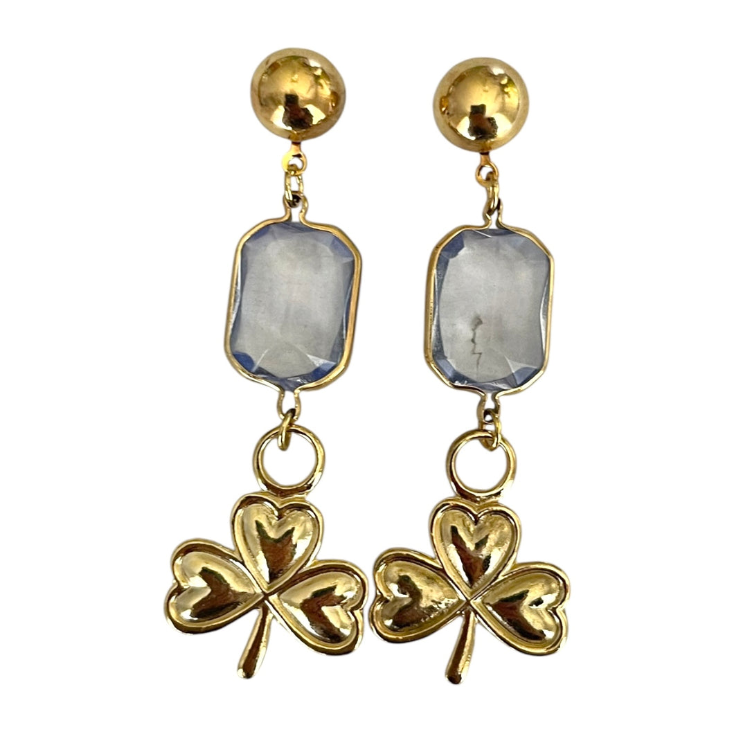 Blue Clover Earrings