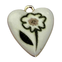Load image into Gallery viewer, Single Charm - White Enamel Flower Heart
