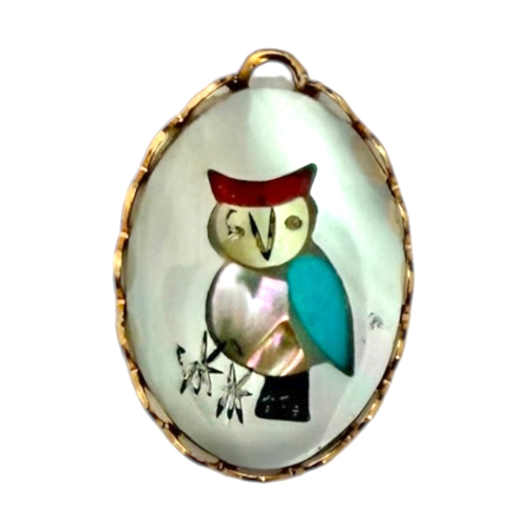 Single Charm - Mother of Pearl Owl (Sm)