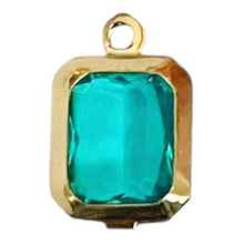 Load image into Gallery viewer, Single Charm - Teal Square Drop
