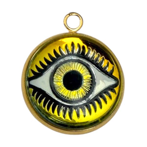 Single Charm - Yellow Glass Eye