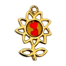 Load image into Gallery viewer, Single Charm - Gold Flower W/ Resin Hearts
