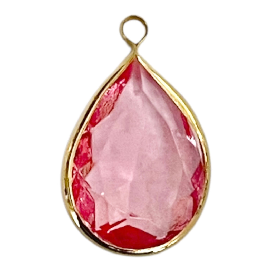 Single Charm - Pink Channel Teardrop