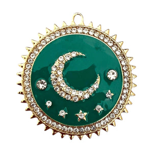 Single Charm - Green Pavé Medallion