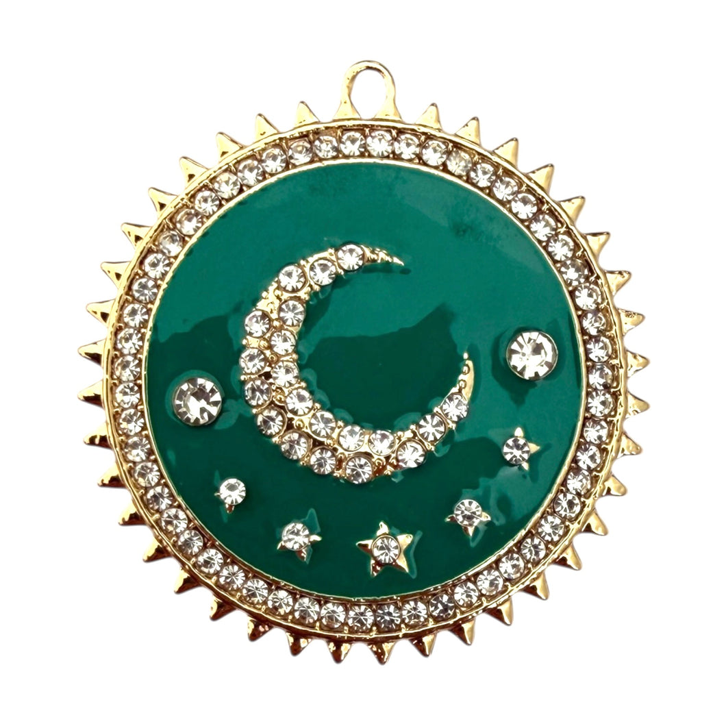 Single Charm - Green Pavé Medallion