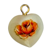 Load image into Gallery viewer, Single Charm - Mother of Pearl Heart/Orange Flower

