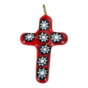 Single Charm - Red Murano Cross