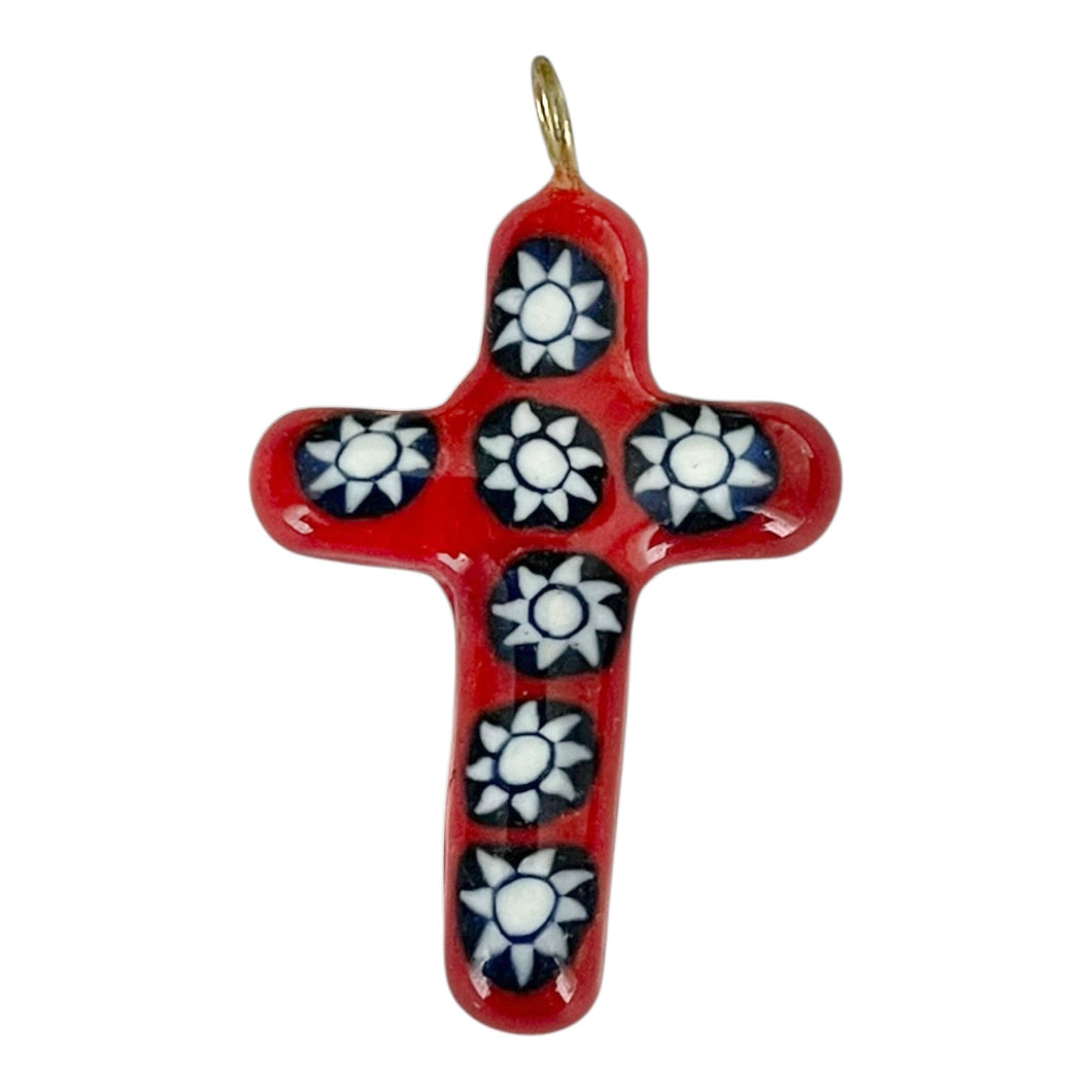Single Charm - Red Murano Cross