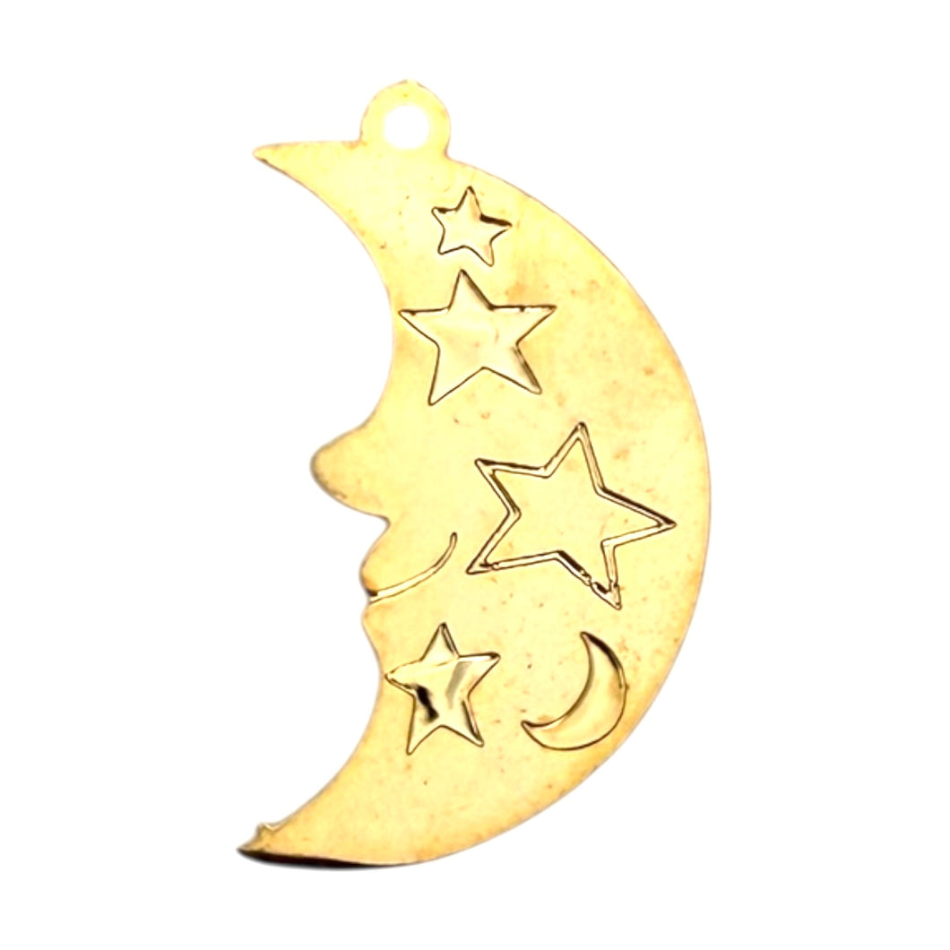 Single Charm - Gold Moon + Stars