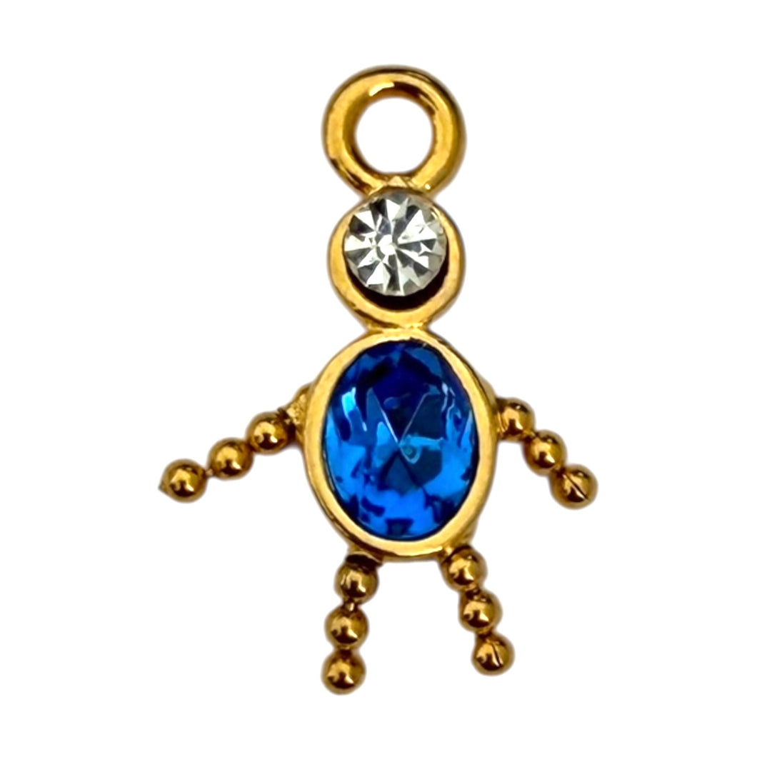 Single Charm - Gold Blue Wiggle Person
