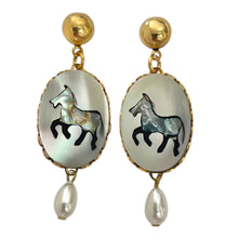 Load image into Gallery viewer, Mother Of Pearl Horse Earrings
