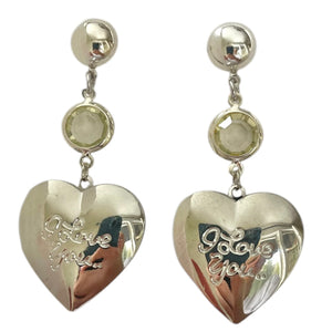 Silver ILY Locket Earrings