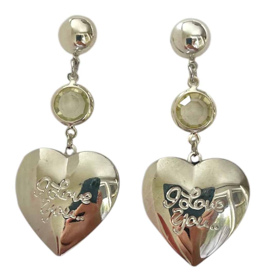 Silver ILY Locket Earrings