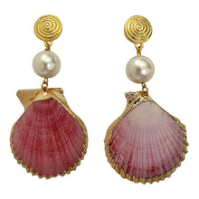 Load image into Gallery viewer, Shell + Pearl Earrings #3
