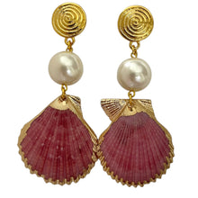 Load image into Gallery viewer, Shell + Pearl Earrings #1
