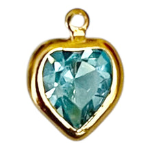 Load image into Gallery viewer, Single Charm - Aqua Crystal Heart Drop
