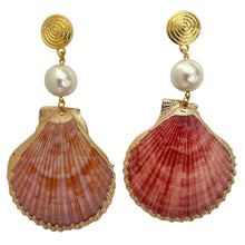 Load image into Gallery viewer, Shell + Pearl Earrings #2
