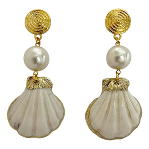 White Shell Earrings