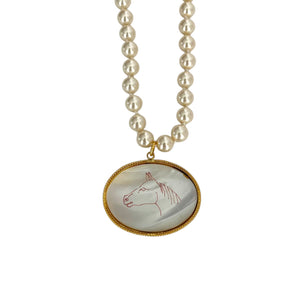 Horse Mother Of Pearl Necklace