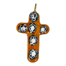 Load image into Gallery viewer, Single Charm - Orange Murano Cross
