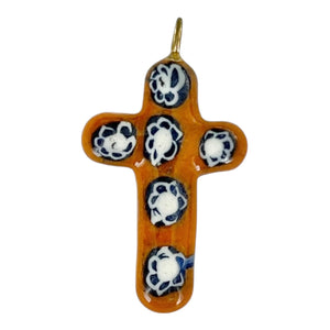 Single Charm - Orange Murano Cross