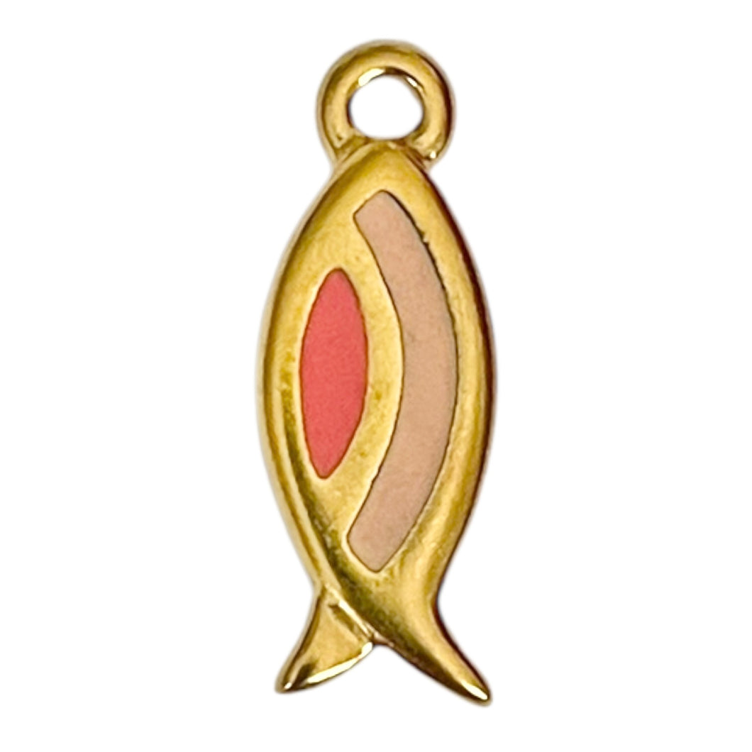 Single Charm - Pink/Gold Fish