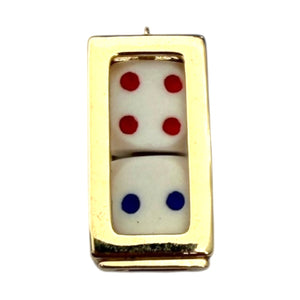Single Charm - Gold Dice in Cage