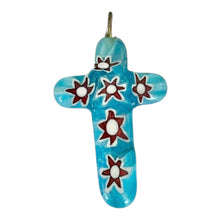 Load image into Gallery viewer, Single Charm - Blue/Red Murano Cross
