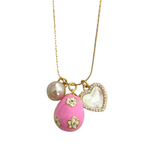 Pink Egg Adjustable Necklace